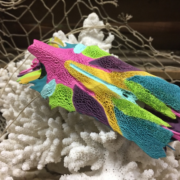 Hand Painted Crucifix Fish Skull Bone, Necklace - Picture 3 of 6